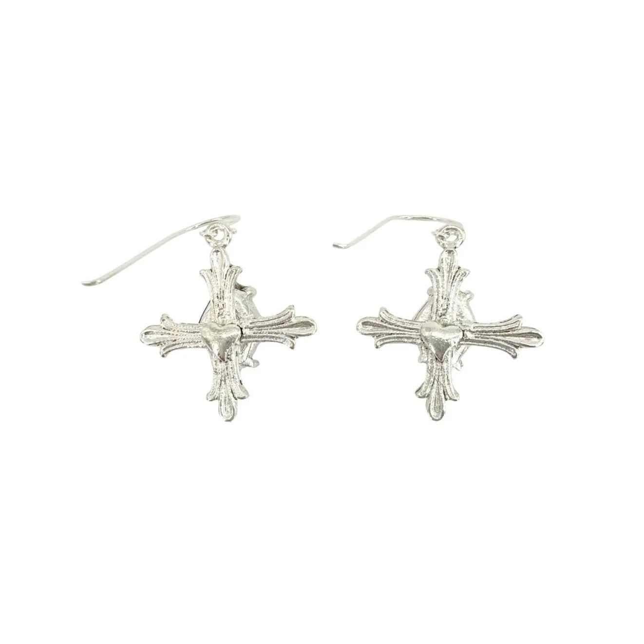 VIRGINS SAINTS & ANGELS VSA Ice Cross Earrings in Silver & Aqua - flyKAMP