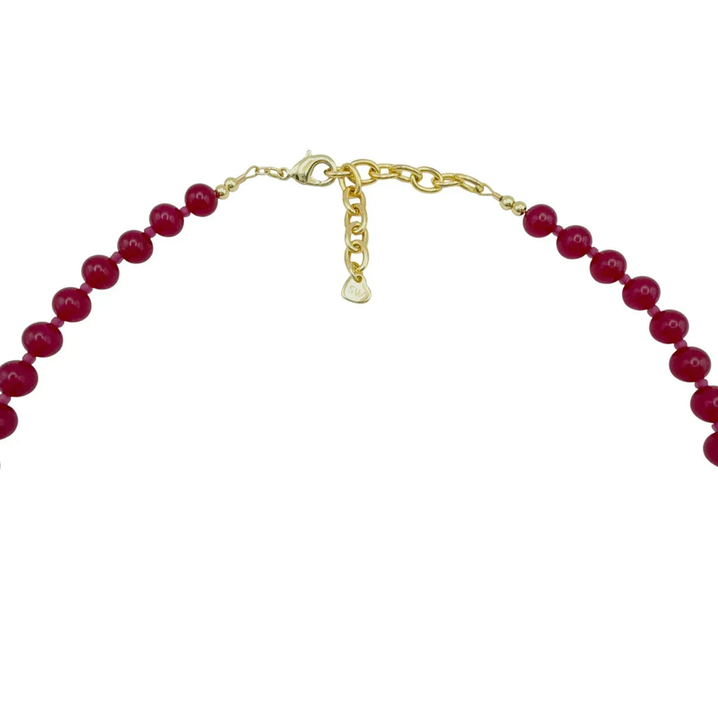 THE SILVER WREN Rylen Beaded Necklace in Pink and Amazonite - flyKAMP