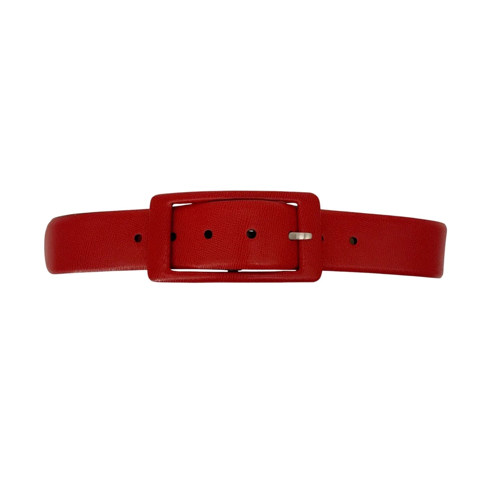 Jil SANDER Leather Belt with Leather Buckle in Red XS - flyKAMP