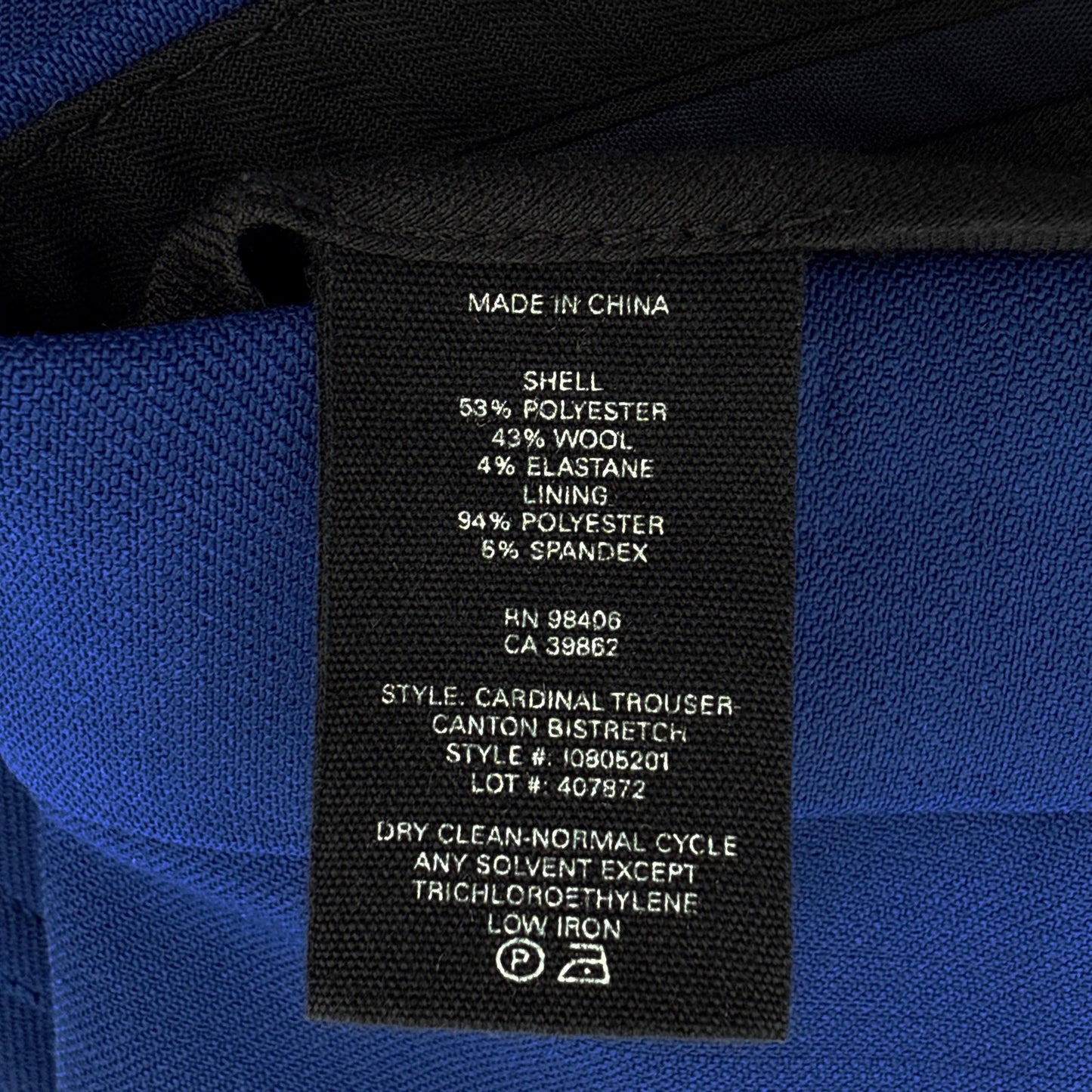 THEORY Cardinal Trouser in Cosmic Blue Size 0