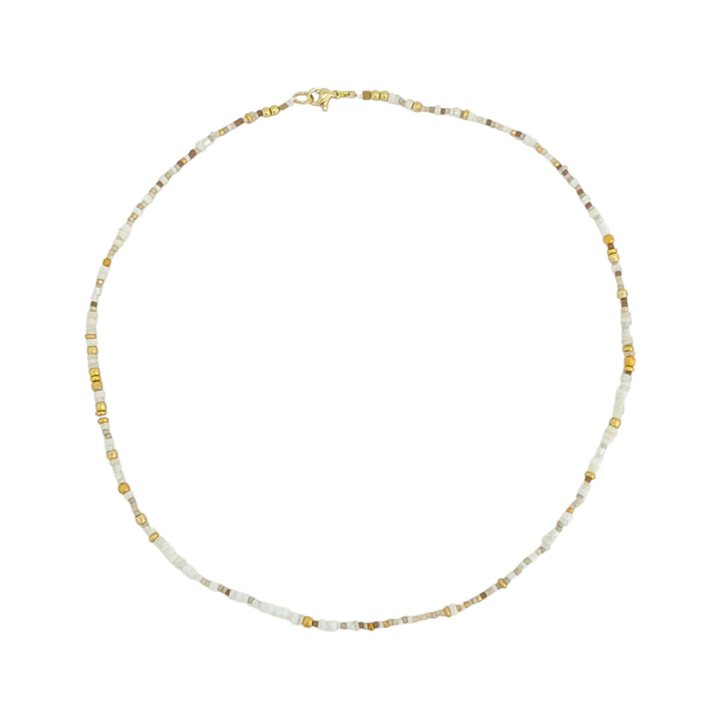 THE SILVER WREN Unity Beaded Necklace in White