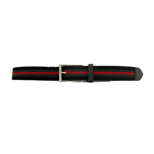 GUCCI Braided Elastic Webbing Belt in Black 115cm | 46in