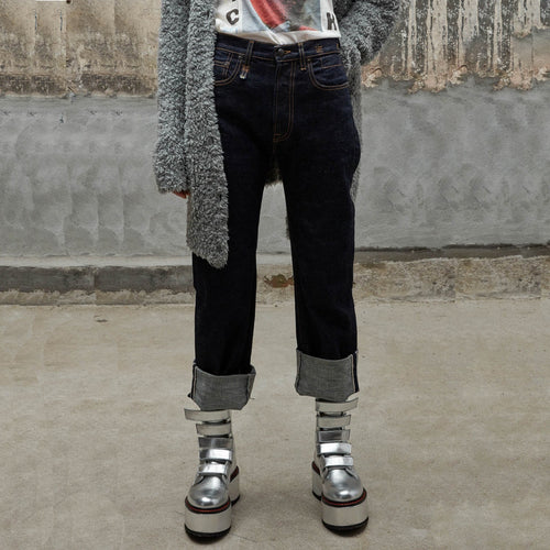 R13 Courtney Slim with Cuff in Indigo Rinse 25 R13