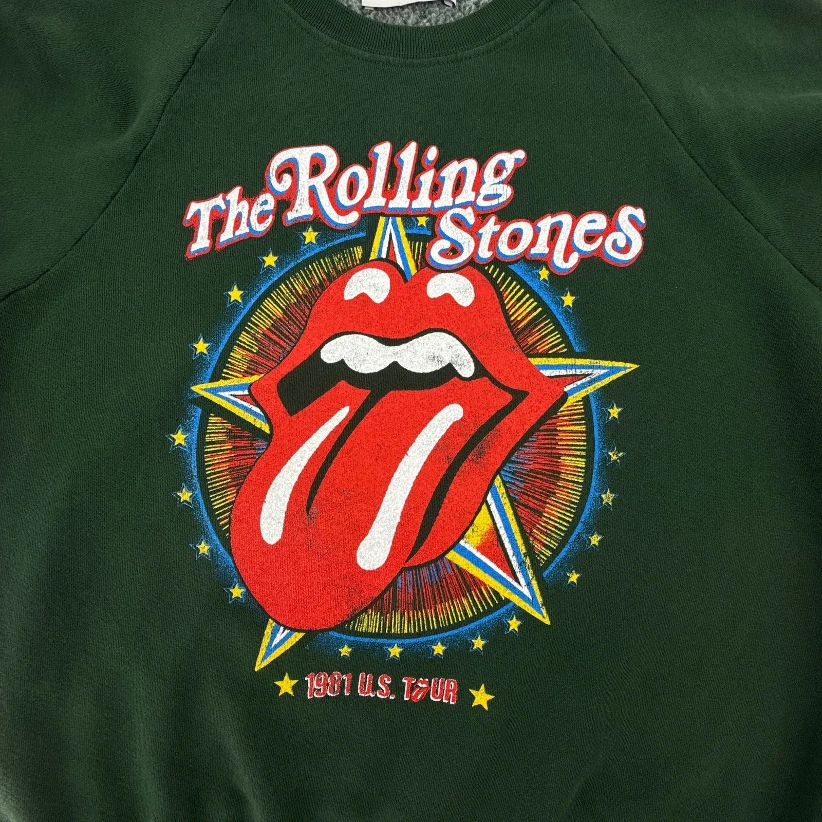 DAYDREAMER Rolling Stones 1981 US Tour Vintage Sweatshirt in Vintage Green S - flyKAMP