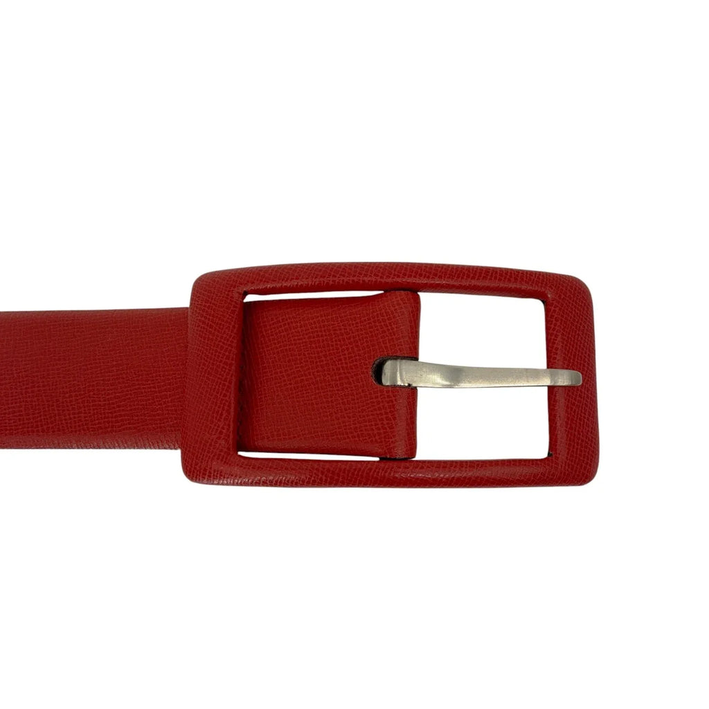 Jil SANDER Leather Belt with Leather Buckle in Red XS - flyKAMP
