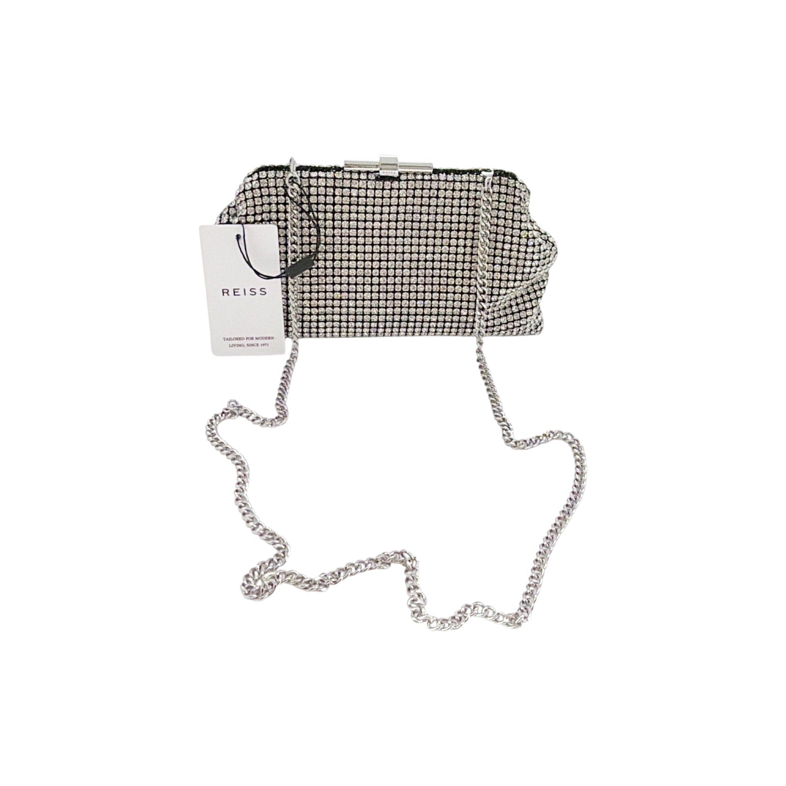 REISS Adaline Crystal Clutch Bag Reiss