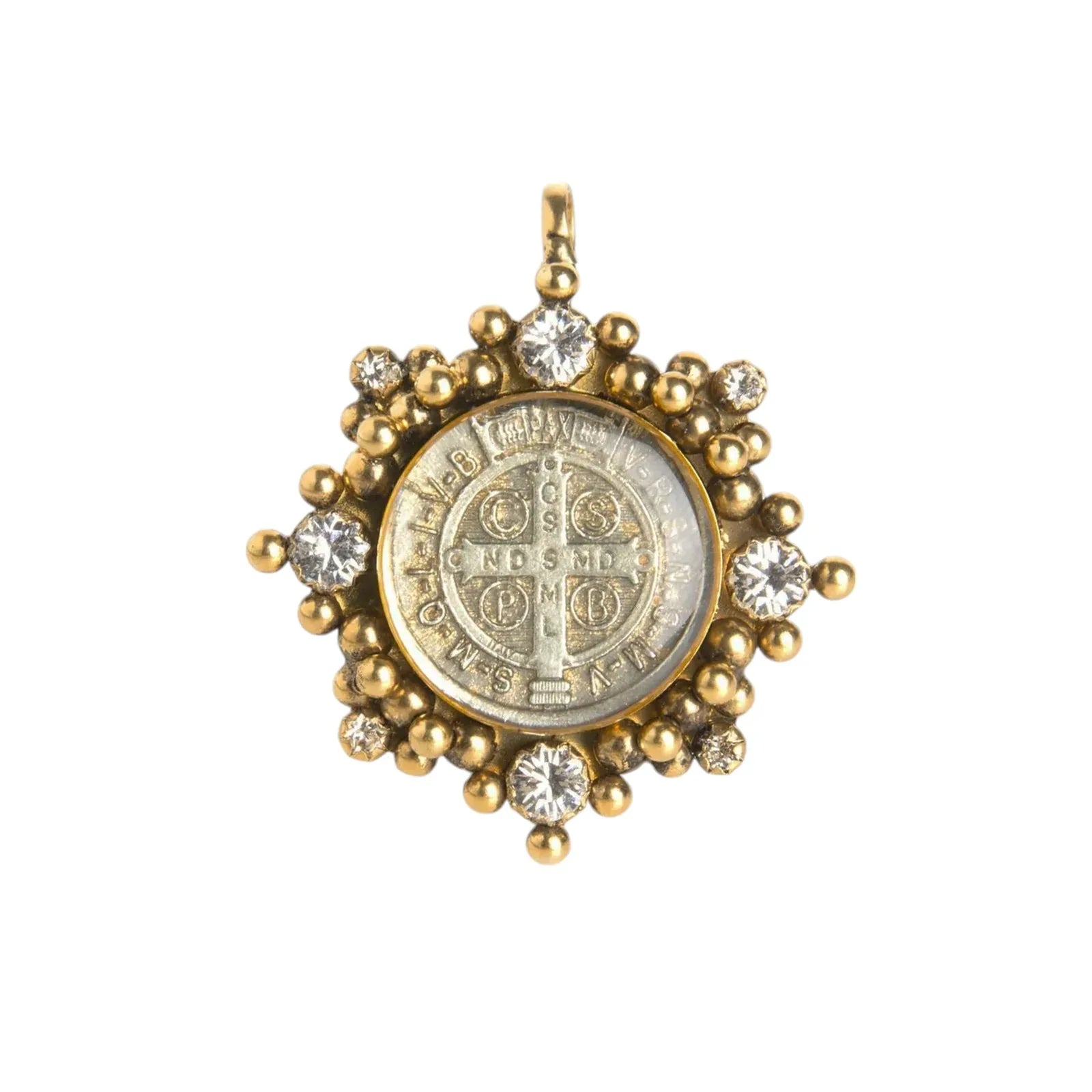 VIRGINS SAINTS & ANGELS VSA Cloister San Benito Medallion in Gold - flyKAMP