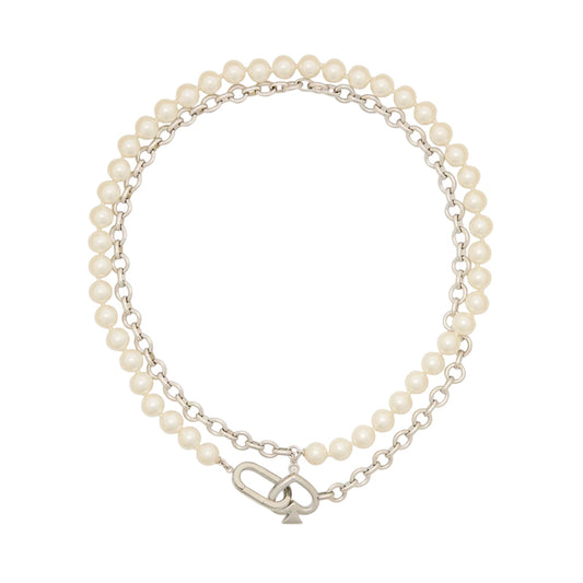 KATE SPADE New York Statement Spade Pearl Wrap Necklace