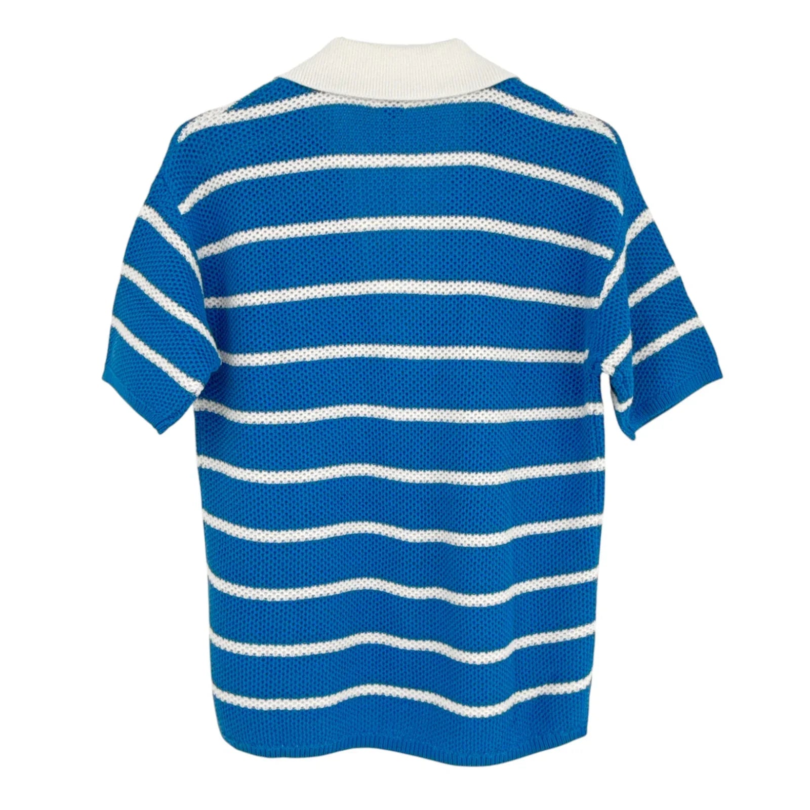 KULE The Fjord Knit Polo in Royal Blue & White S - flyKAMP