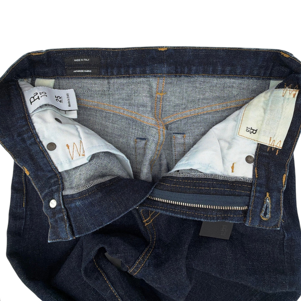 R13 Courtney Slim with Cuff in Indigo Rinse 25 R13