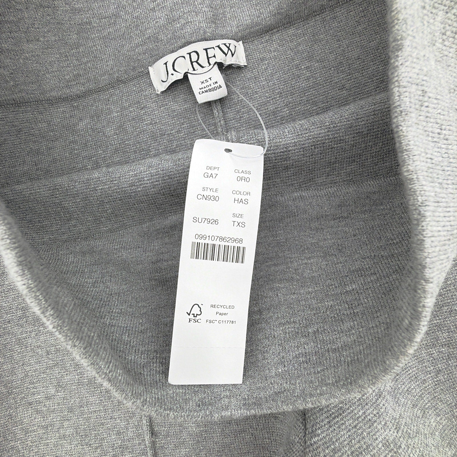 J.CREW New Delaney Kickout Sweater Pant in Heather Ash XST J.CREW