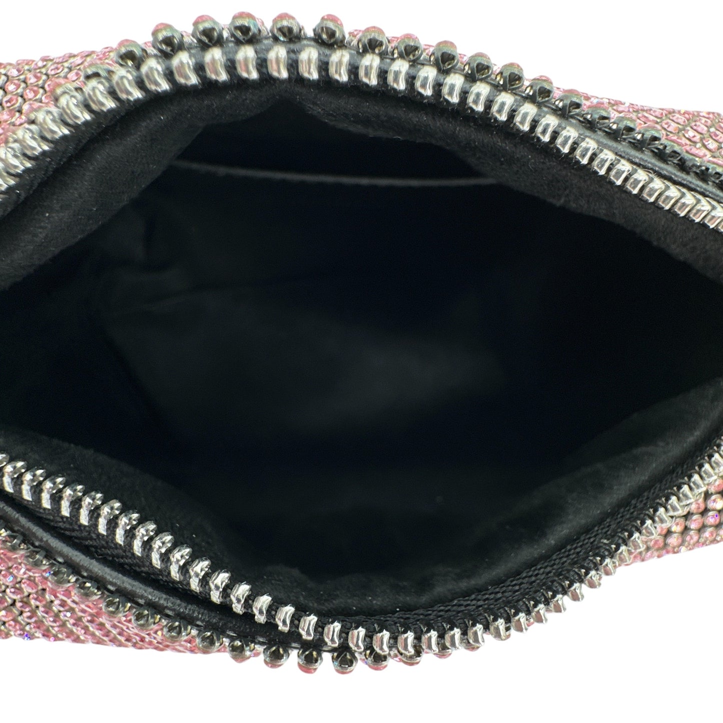 EERA Moon Bag Crystal Mesh Pink | Black Snap Hook