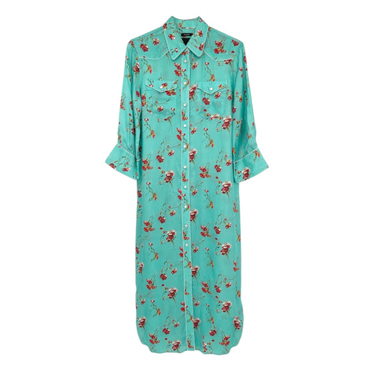 R13 Cowboy Dress in Light Blue Floral M