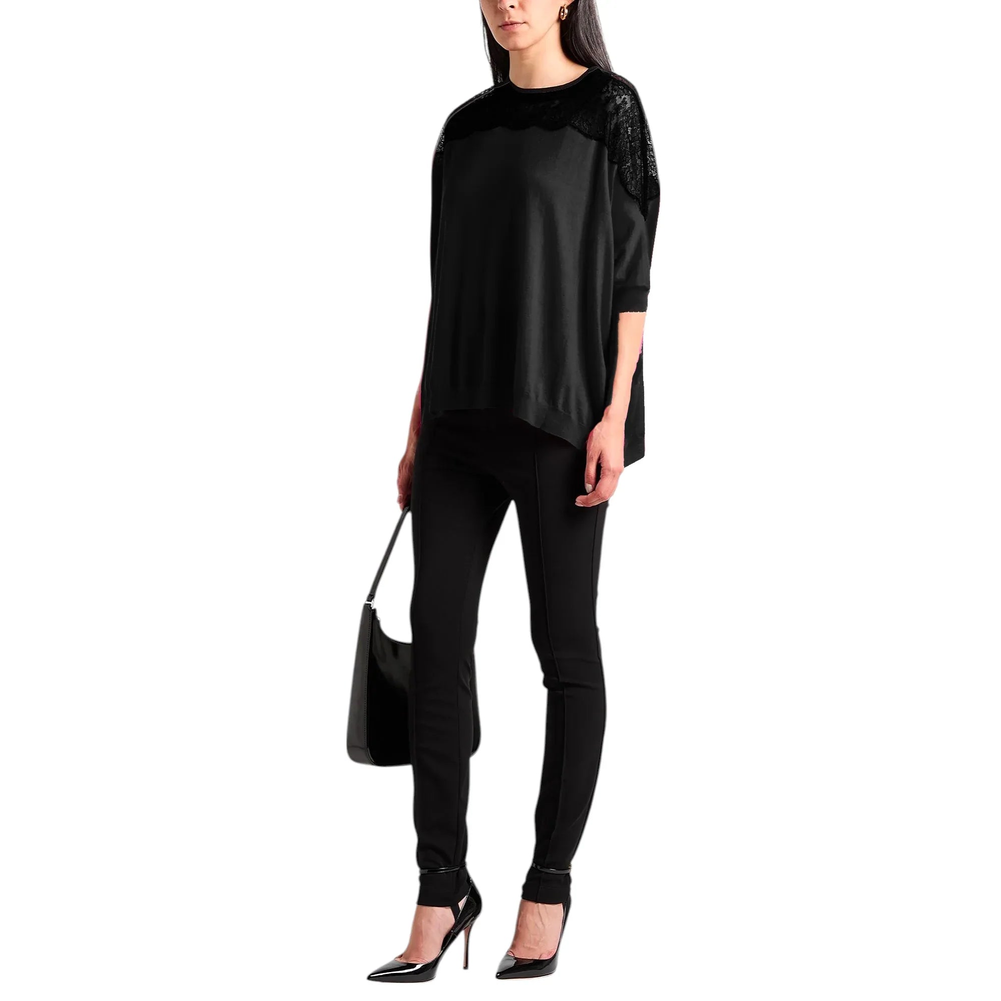 VALENTINO GARAVANI Lace Panel Detail Sweater S - flyKAMP