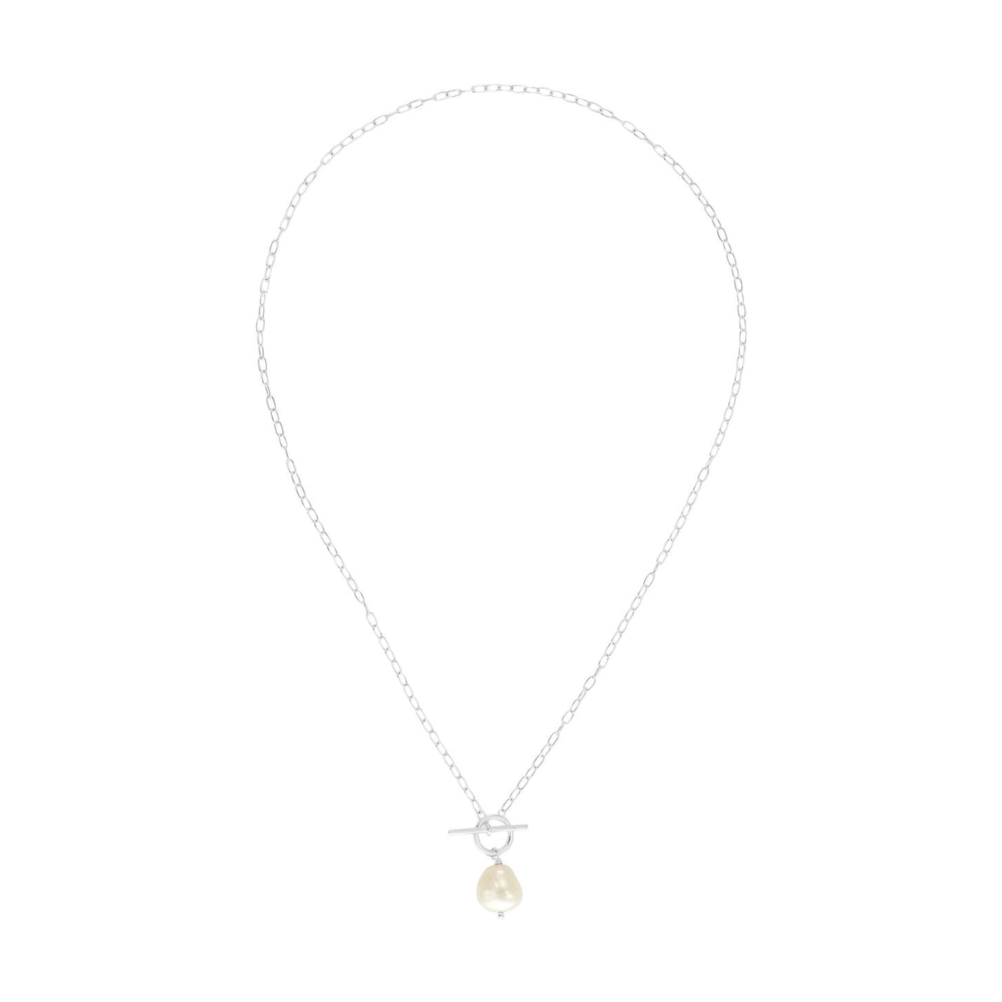 SILPADA Center Attention Silver Freshwater Pearl Necklace