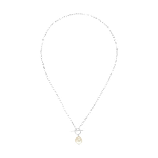SILPADA Center Attention Silver Freshwater Pearl Necklace