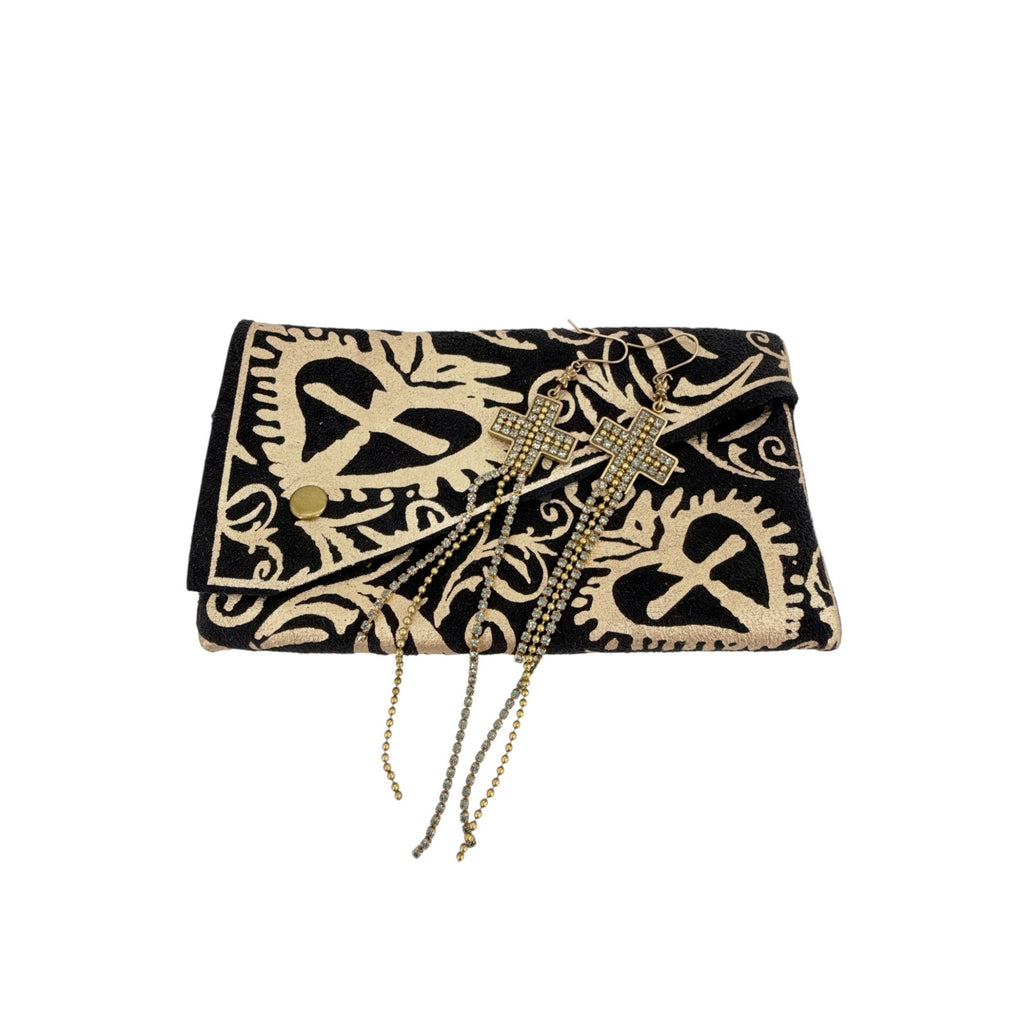 VIRGINS SAINTS & ANGELS VSA Resurrection Cross Chain Earrings in Gold