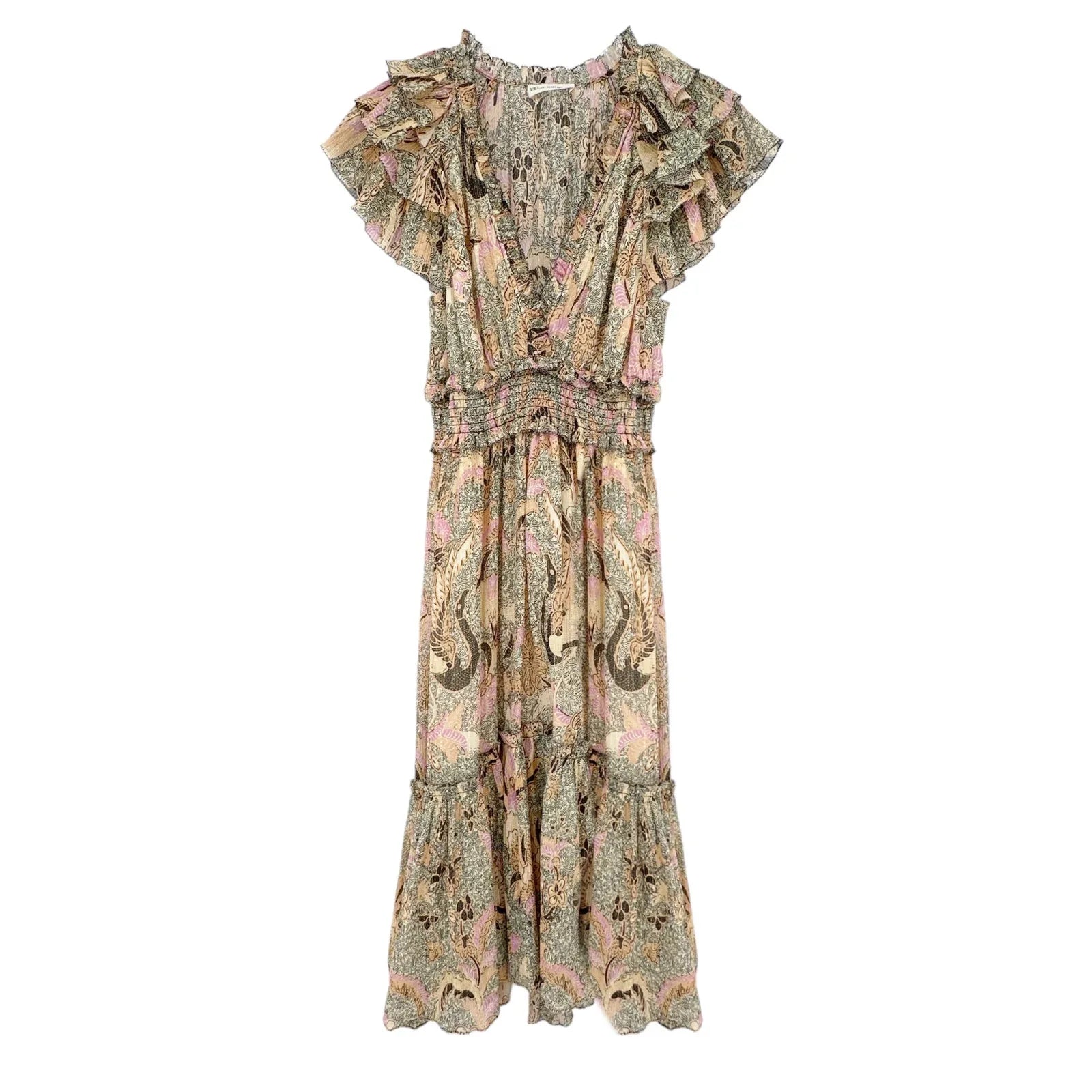 ULLA JOHNSON Cicely Silk Blend Dress in Ivory 0 - flyKAMP