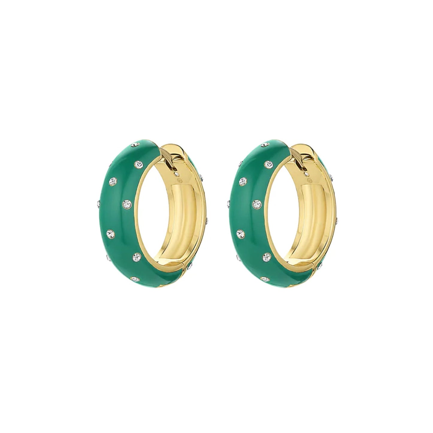 GORJANA Noel Shimmer Hoops in Gold & Green