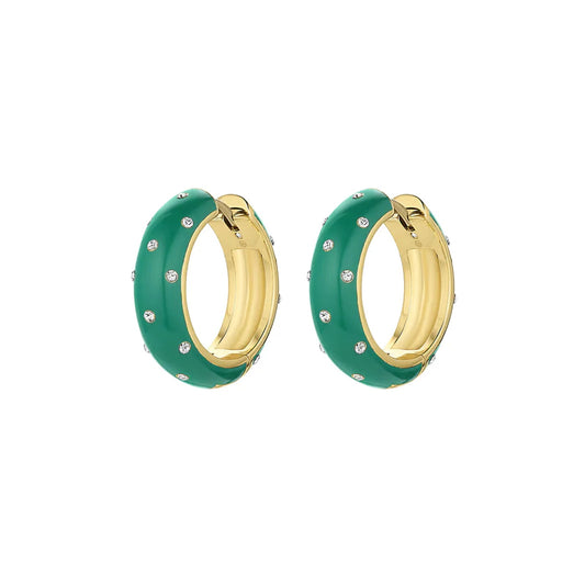 GORJANA Noel Shimmer Hoops in Gold & Green