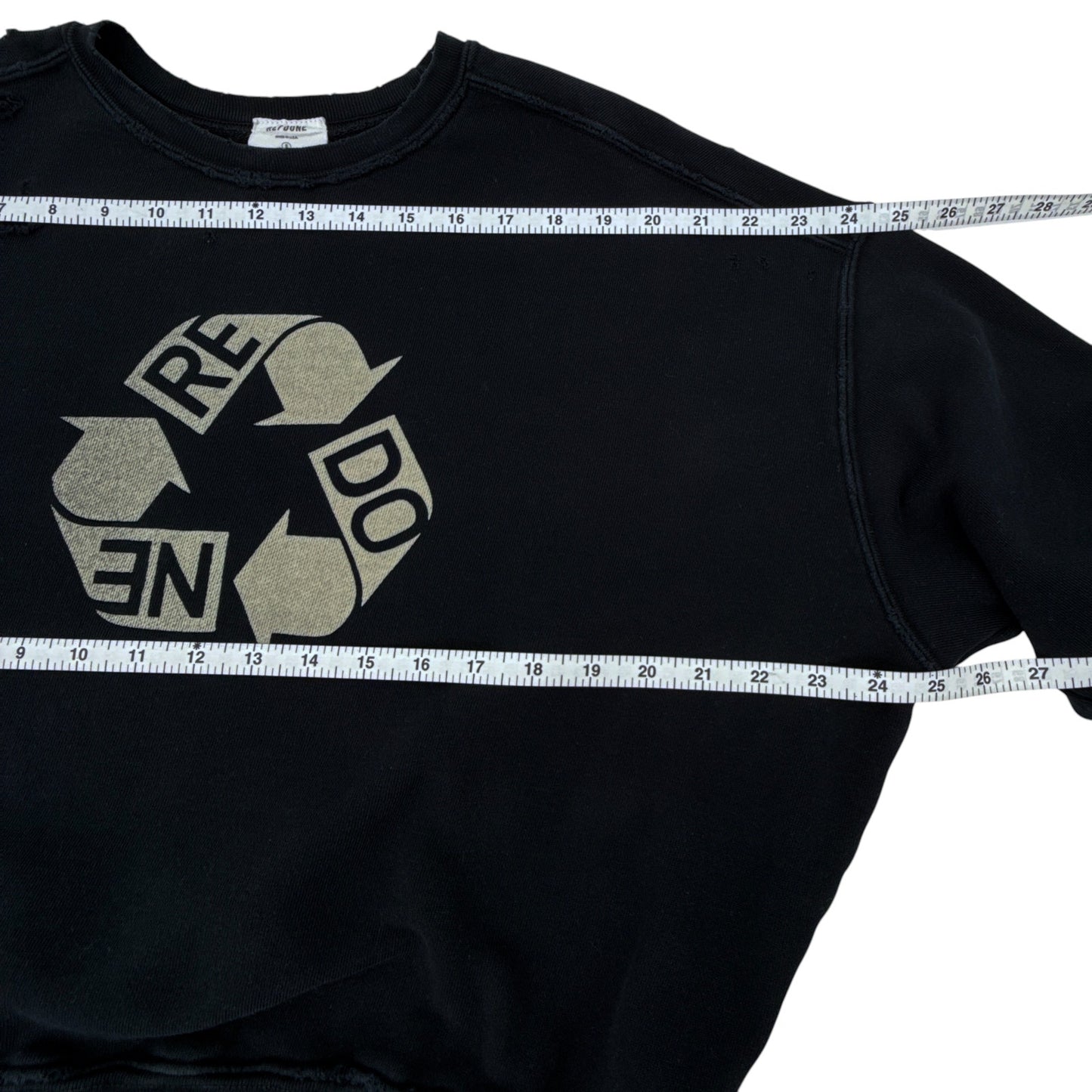 RE/DONE Recycle Distressed Crew Sweatshirt S