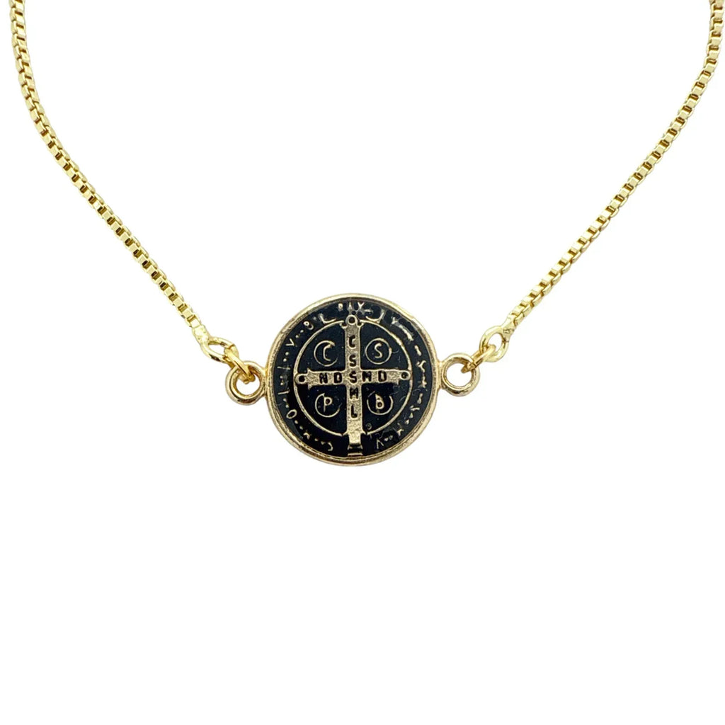 MY SAINT MY HERO Jubilee Benedictine Bracelet in Black & Gold - flyKAMP