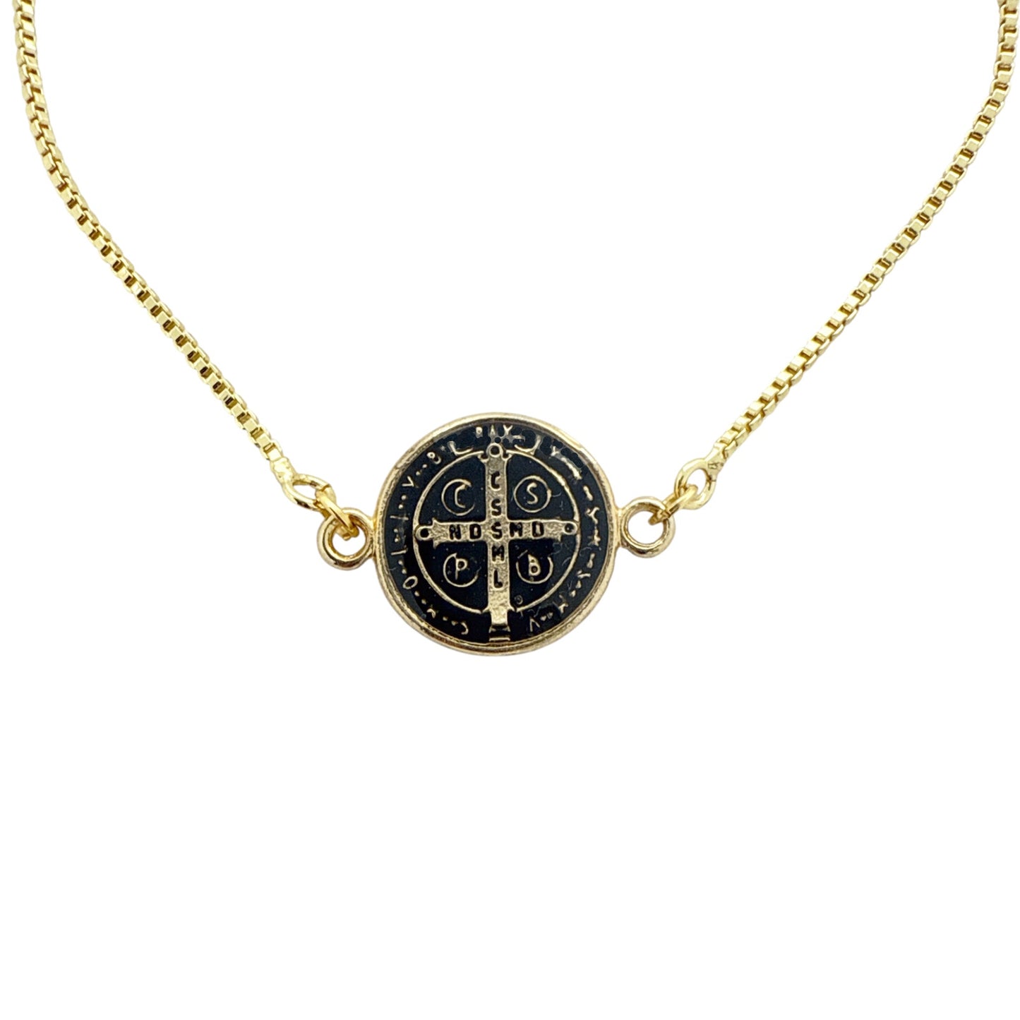 MY SAINT MY HERO Jubilee Benedictine Bracelet in Black & Gold