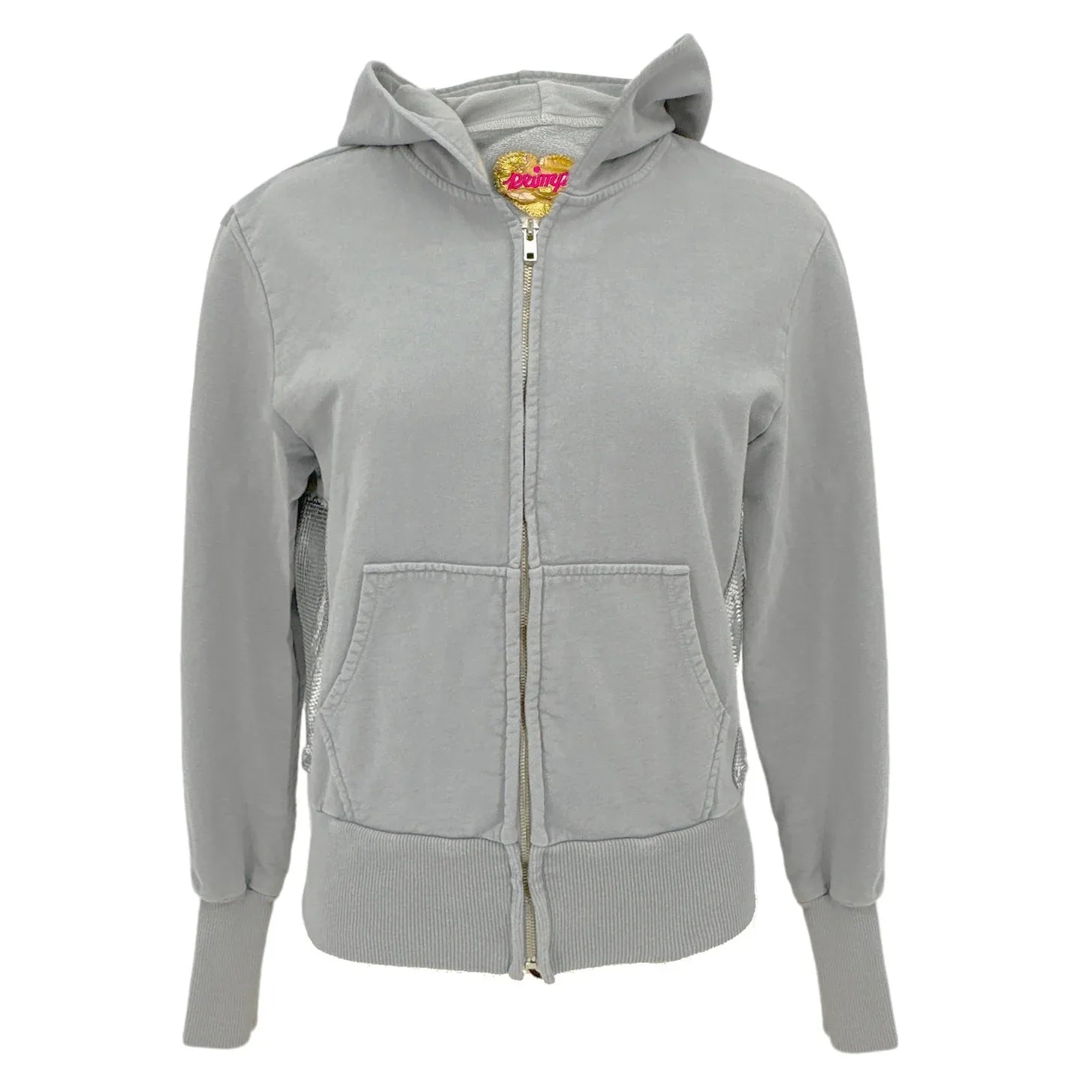 PRIMP Sequin Zip Hoodie in Grey & Silver S - flyKAMP