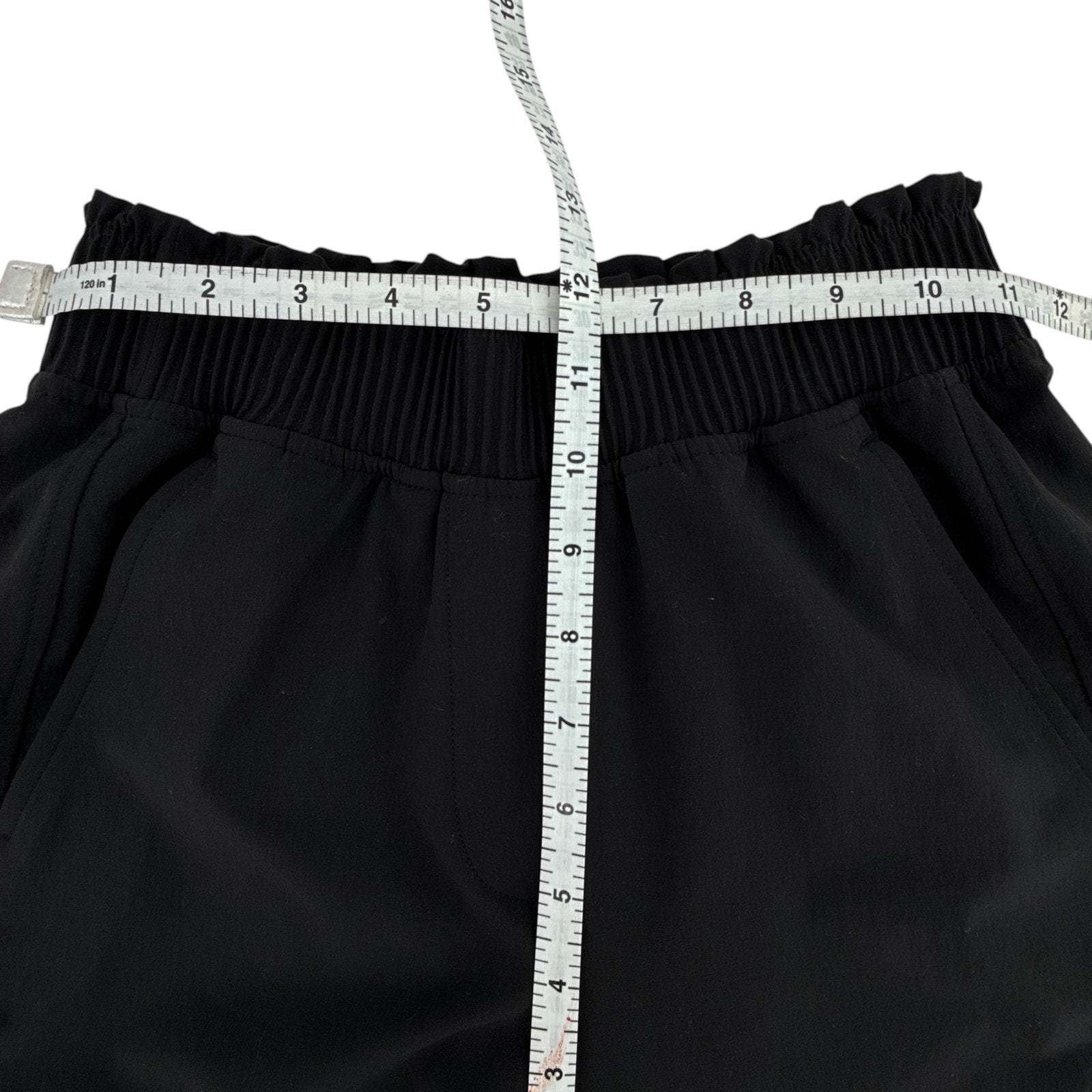LULULEMON Stretch Woven Ruffle-Waist HR Short 9" in Black XXS Lululemon Athletica