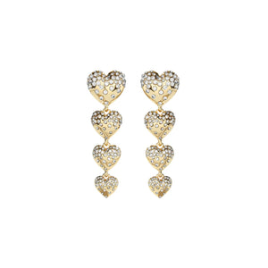 BAUBLEBAR Isabelle Pavé Heart Linear Drop Earrings