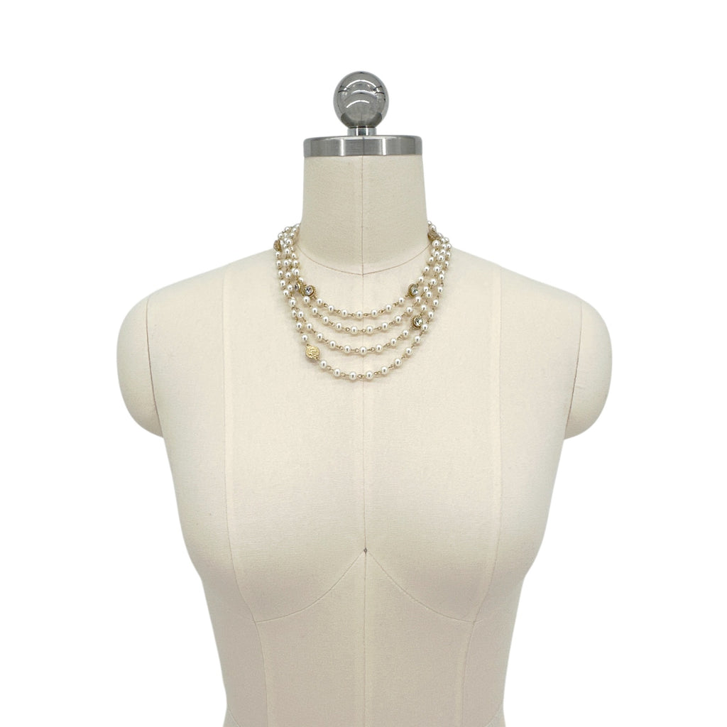 VIRGINS SAINTS & ANGELS VSA Magdalena Necklace 6mm Pearl Cream & Gold Virgins Saints & Angels