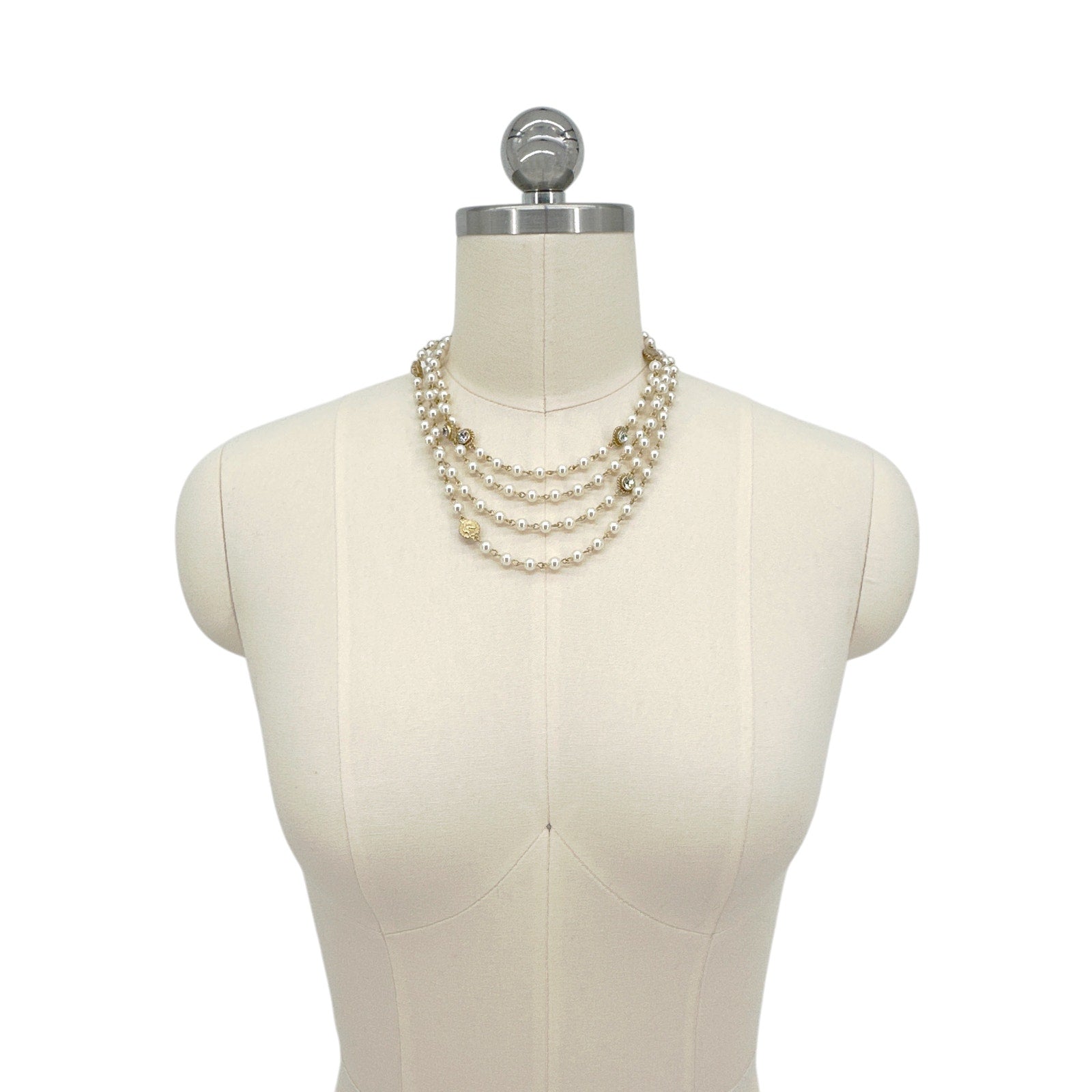 VIRGINS SAINTS & ANGELS VSA Magdalena Necklace 6mm Pearl Cream & Gold Virgins Saints & Angels
