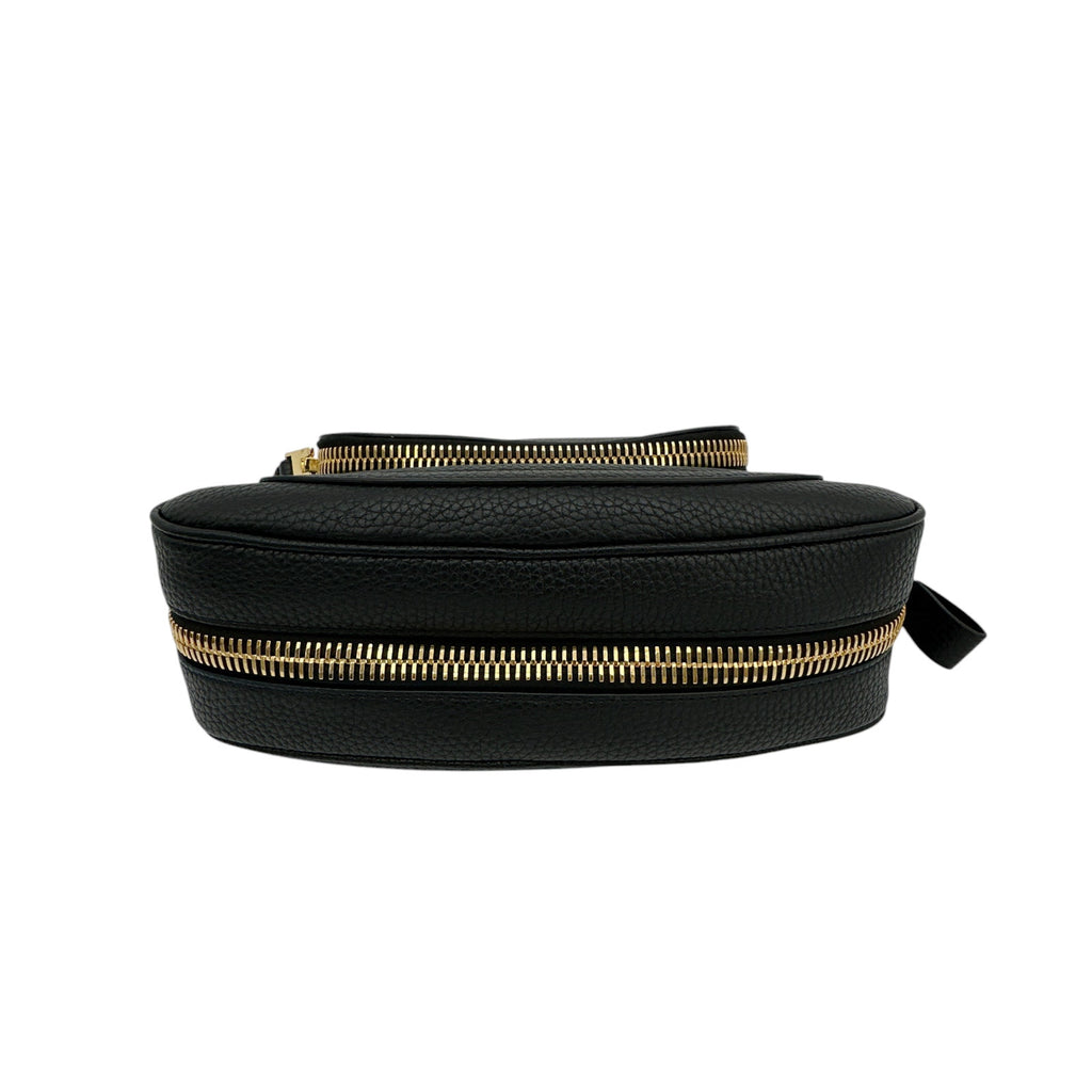 TOM FORD Jennifer Medium Double Strap Bag in Black Grained Leather Tom Ford