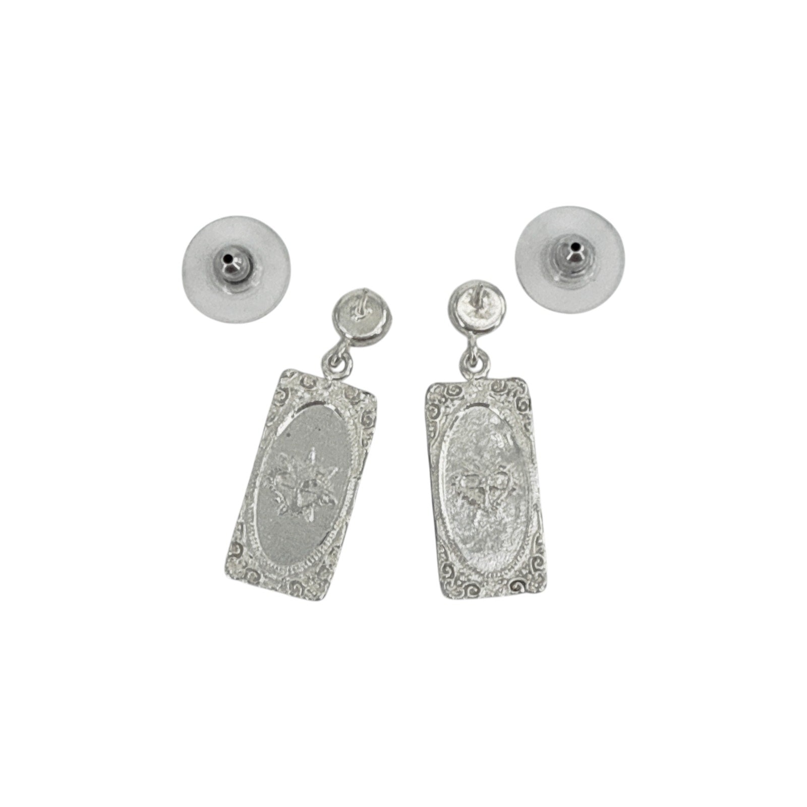 VIRGINS SAINTS & ANGELS VSA Retablo Rectangular Framed Earrings in Silver Virgins Saints & Angels