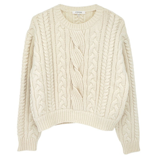 FRAME Cable Knit Wool Blend Sweater XS