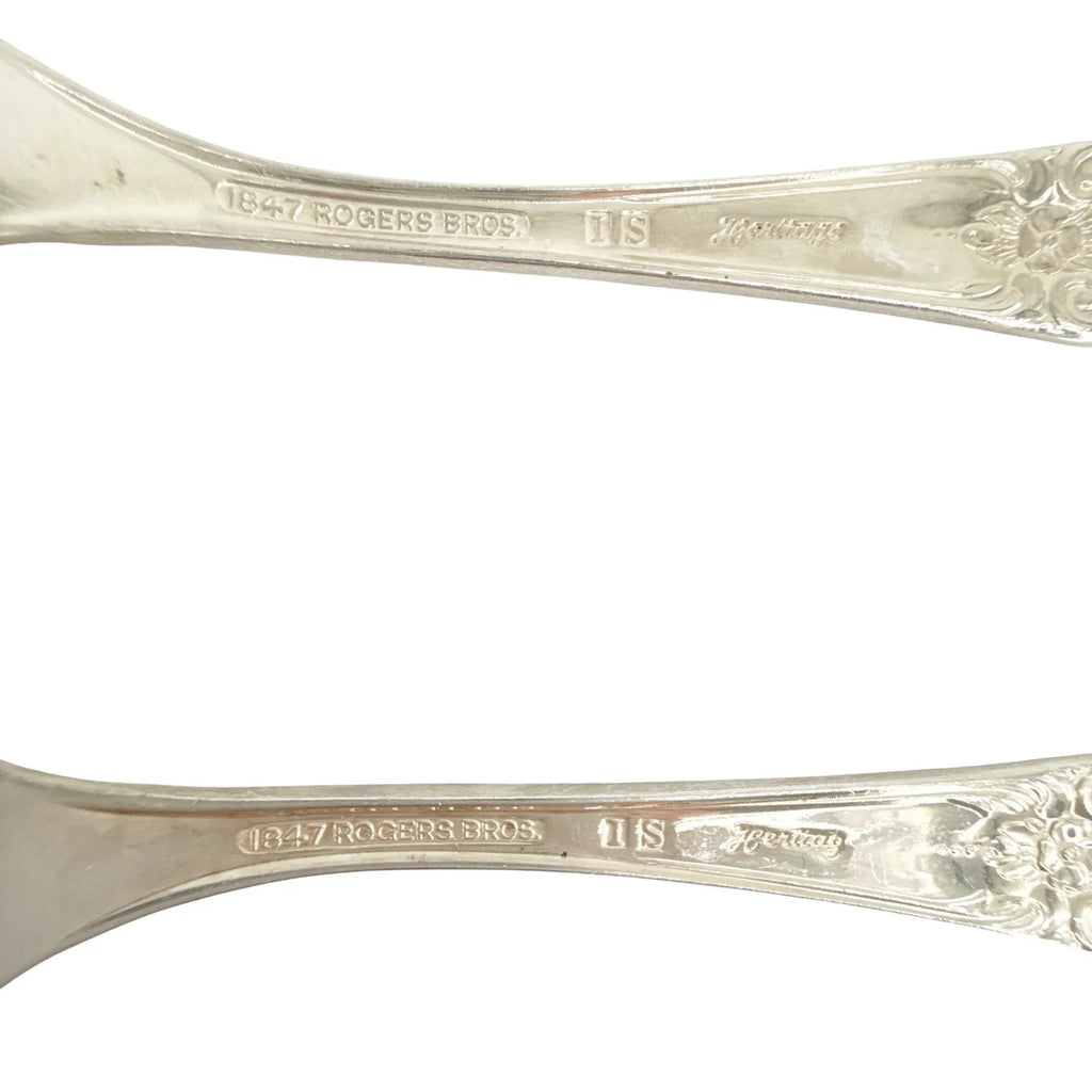 1847 ROGERS BROS Heritage Silver Plate Serving Set Casserole Spoon & Meat Fork - flyKAMP