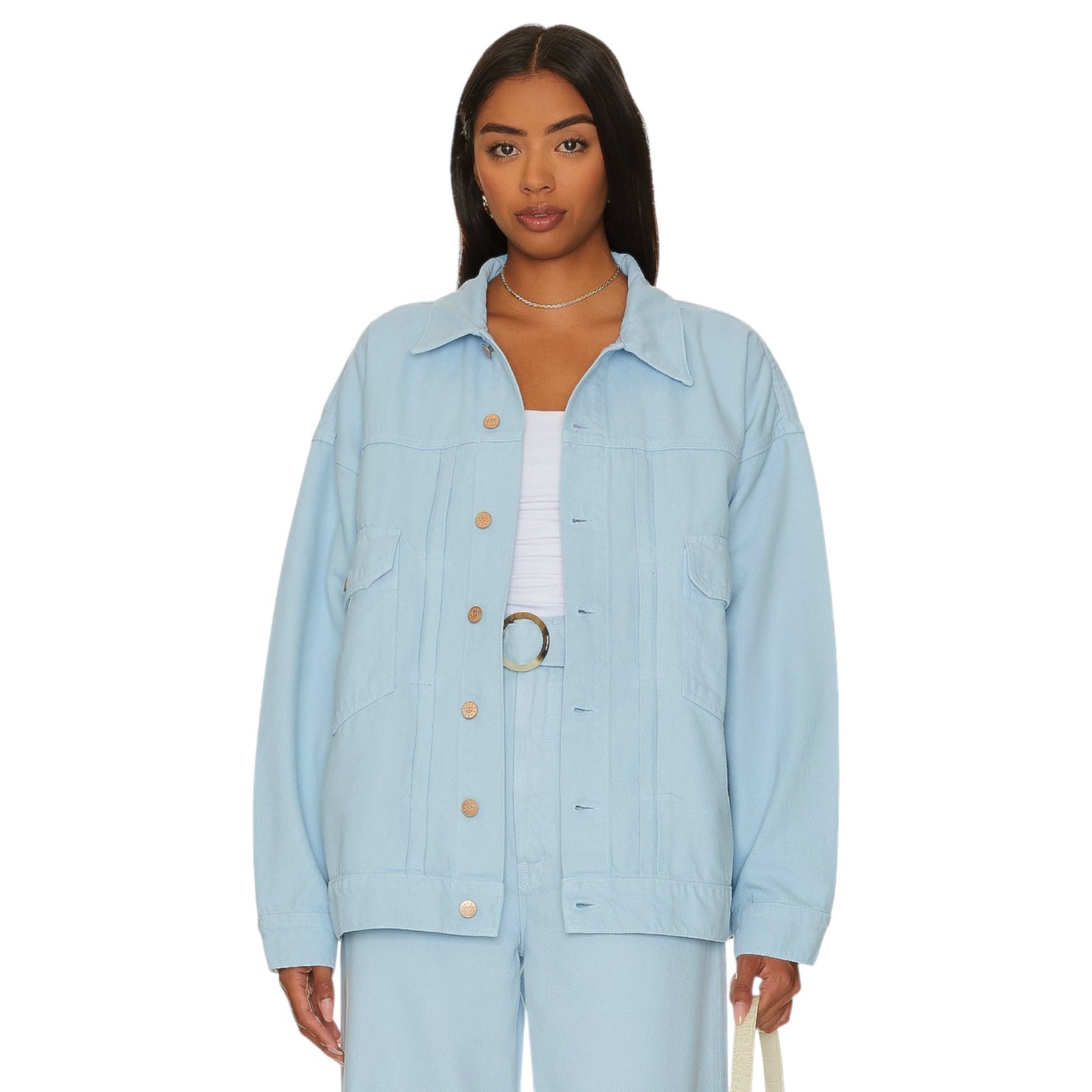 MOTHER Denim SNACKS! The Big Bite Jacket in Blue Barrymore XS