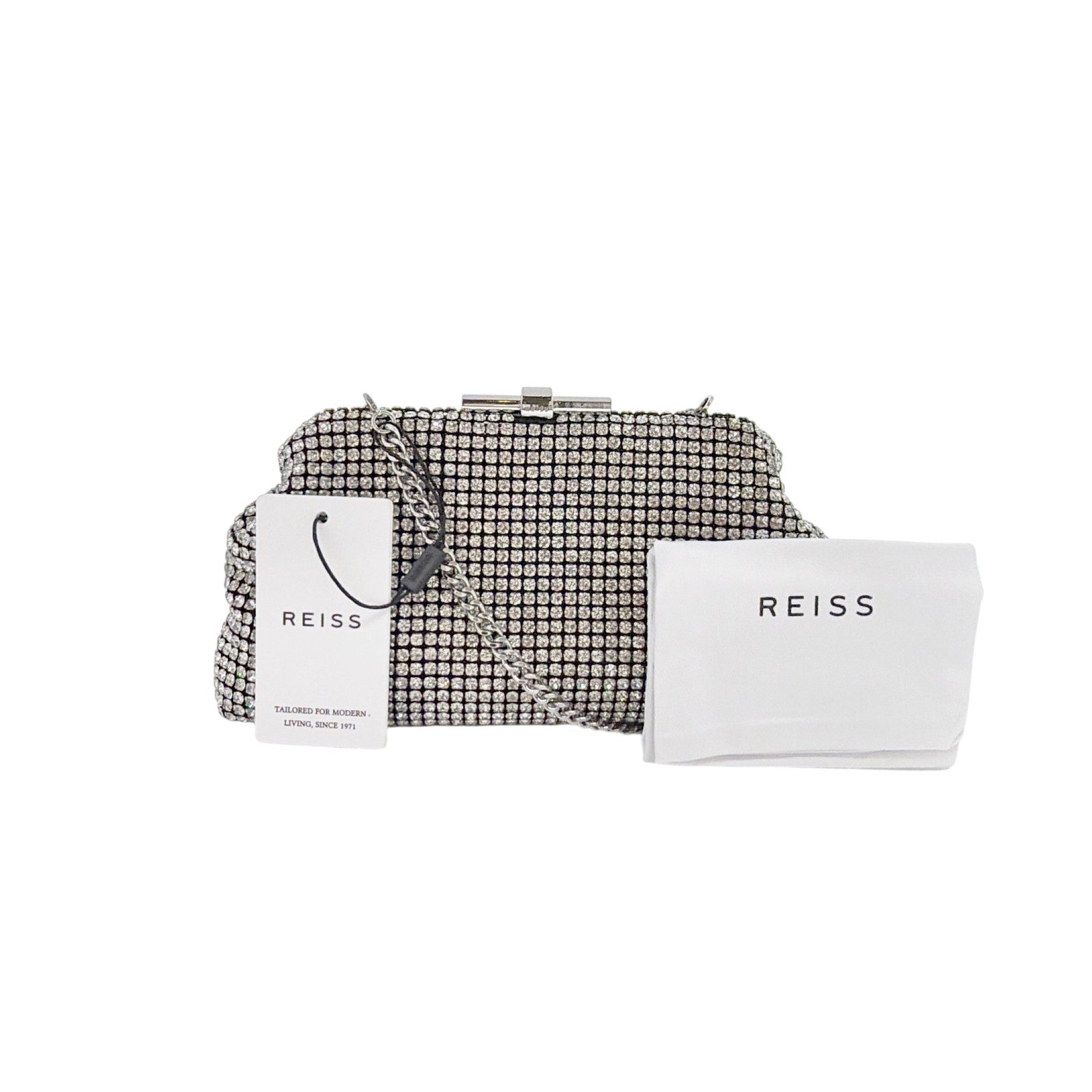 REISS Adaline Crystal Clutch Bag Reiss