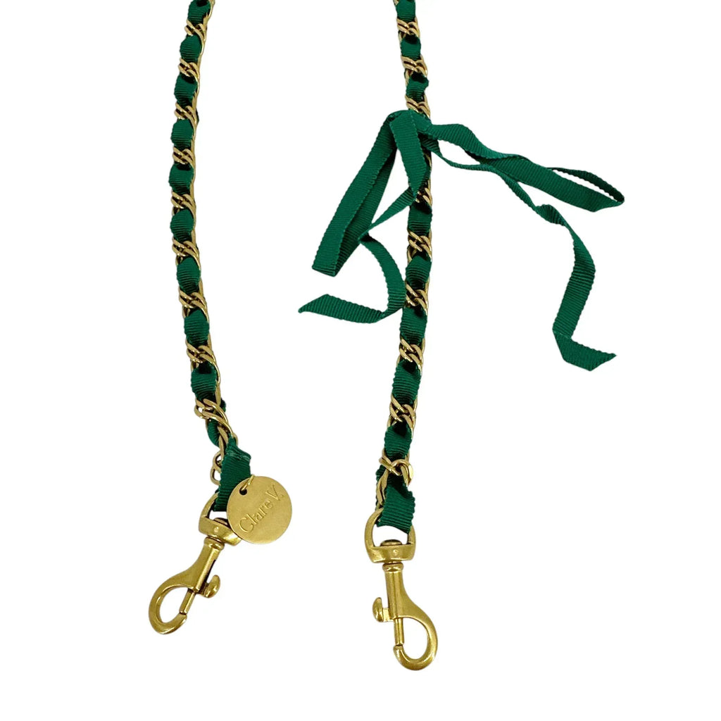 CLARE V. Shoulder Strap in Fern Grosgrain Chain - flyKAMP