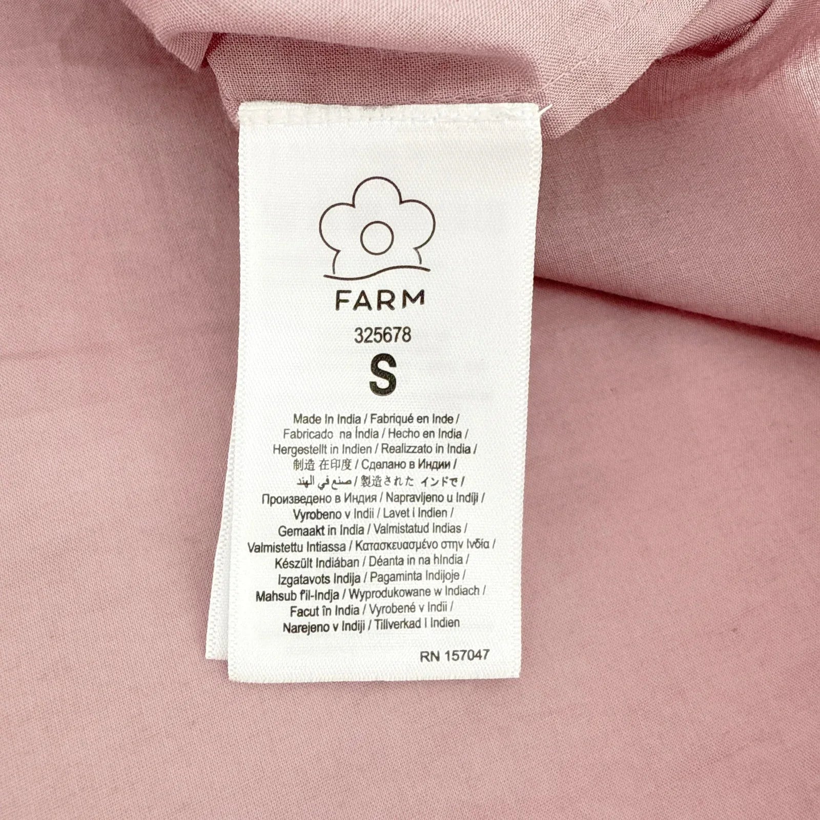 FARM RIO Pleated Yoke Blouse Light Pink S - flyKAMP