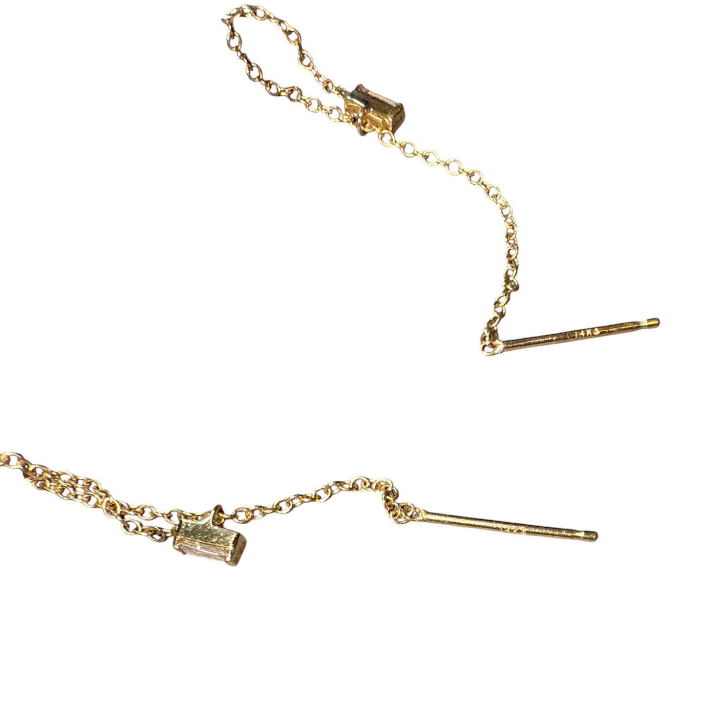 ZOE CHICCO 14k Gold Baguette Diamond Earrings