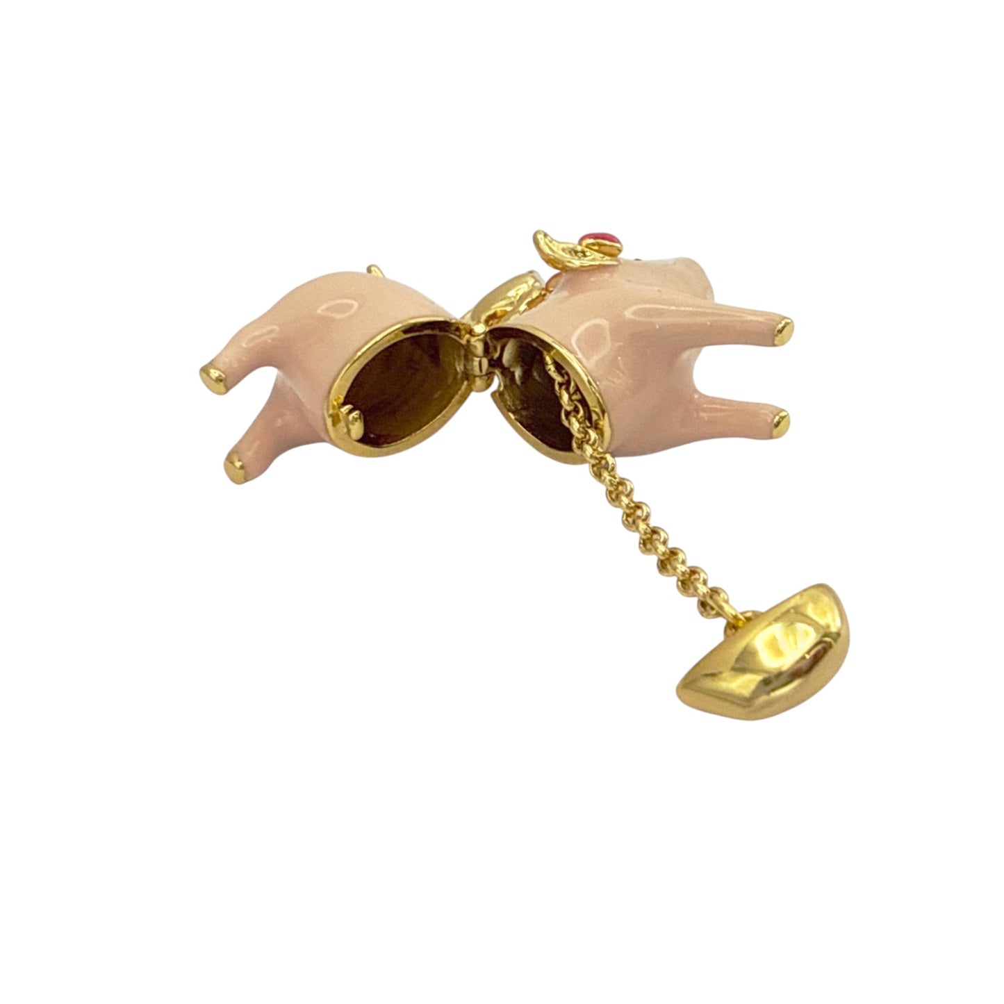 JUICY GRAPE Enamel Pink Pig Locket Charm Pendant