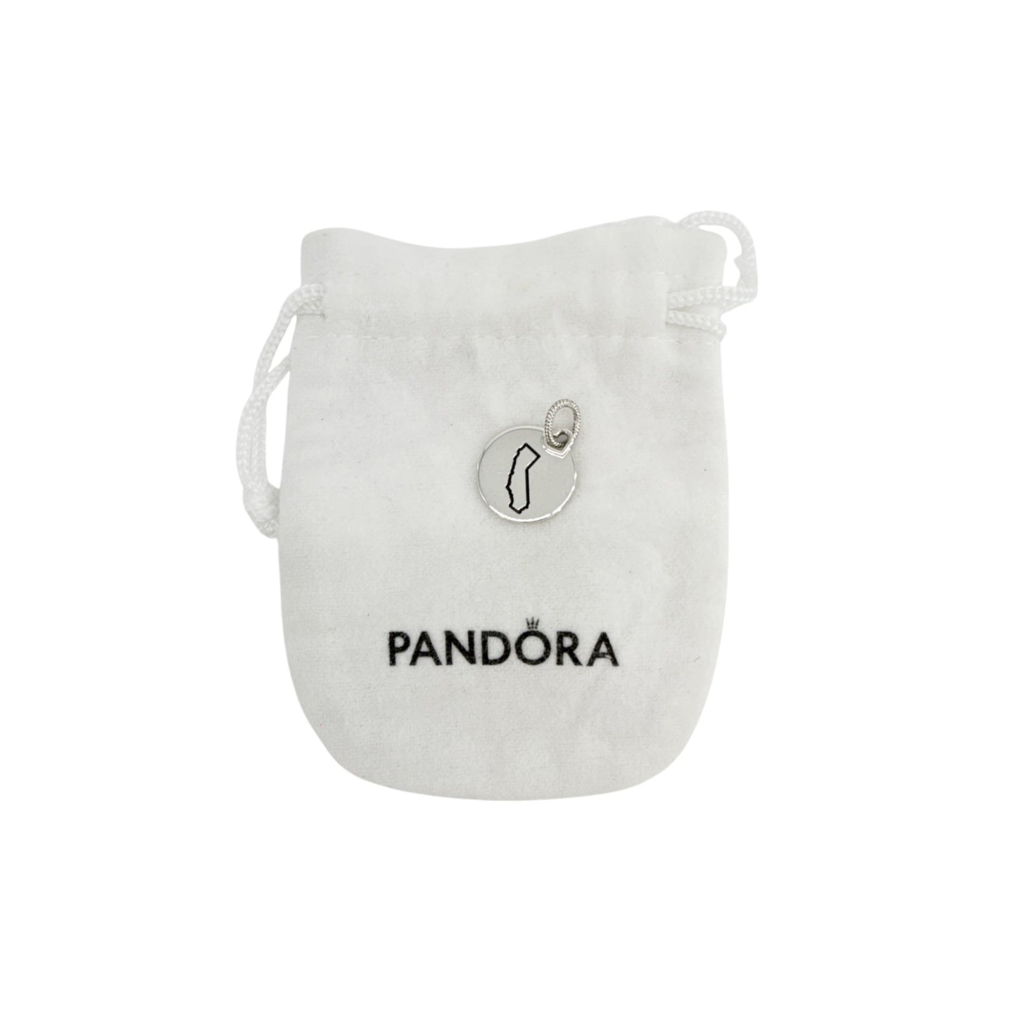 PANDORA California State Round Dangle Pendant Charm in Silver