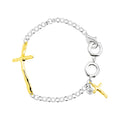 SILPADA In Good Faith Cross Bracelet in Sterling Silver & Gold - flyKAMP