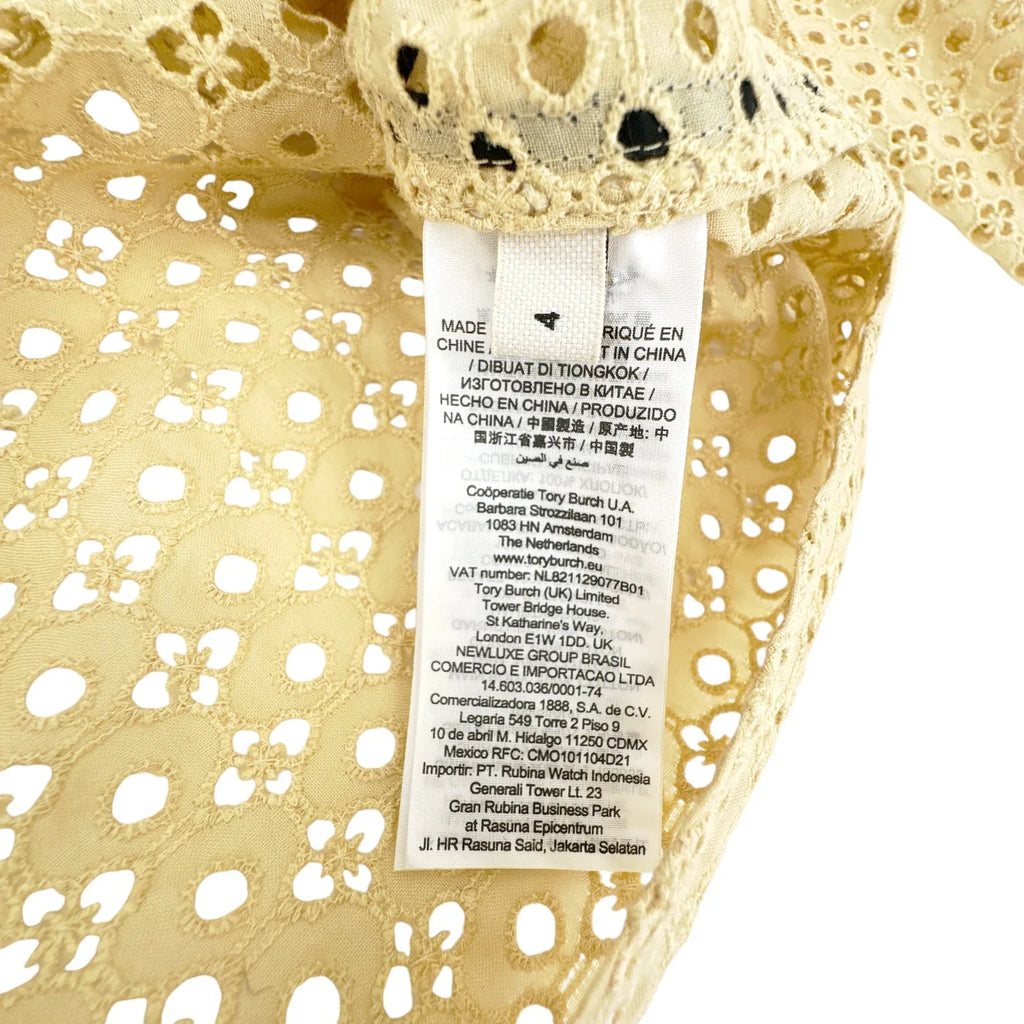 TORY BURCH Honeycomb Eyelet Shirt 4|S - flyKAMP