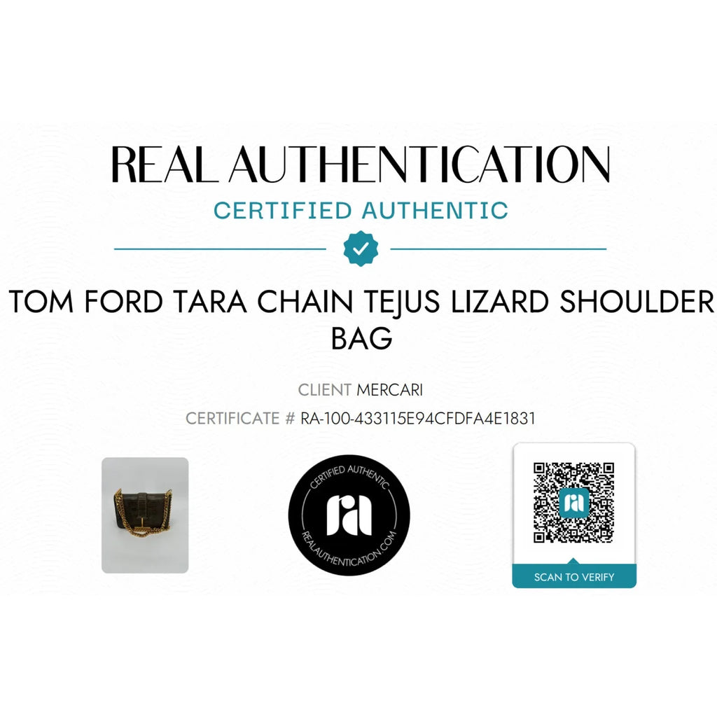 TOM FORD Tara Chain Tejus Lizard Shoulder Bag - flyKAMP