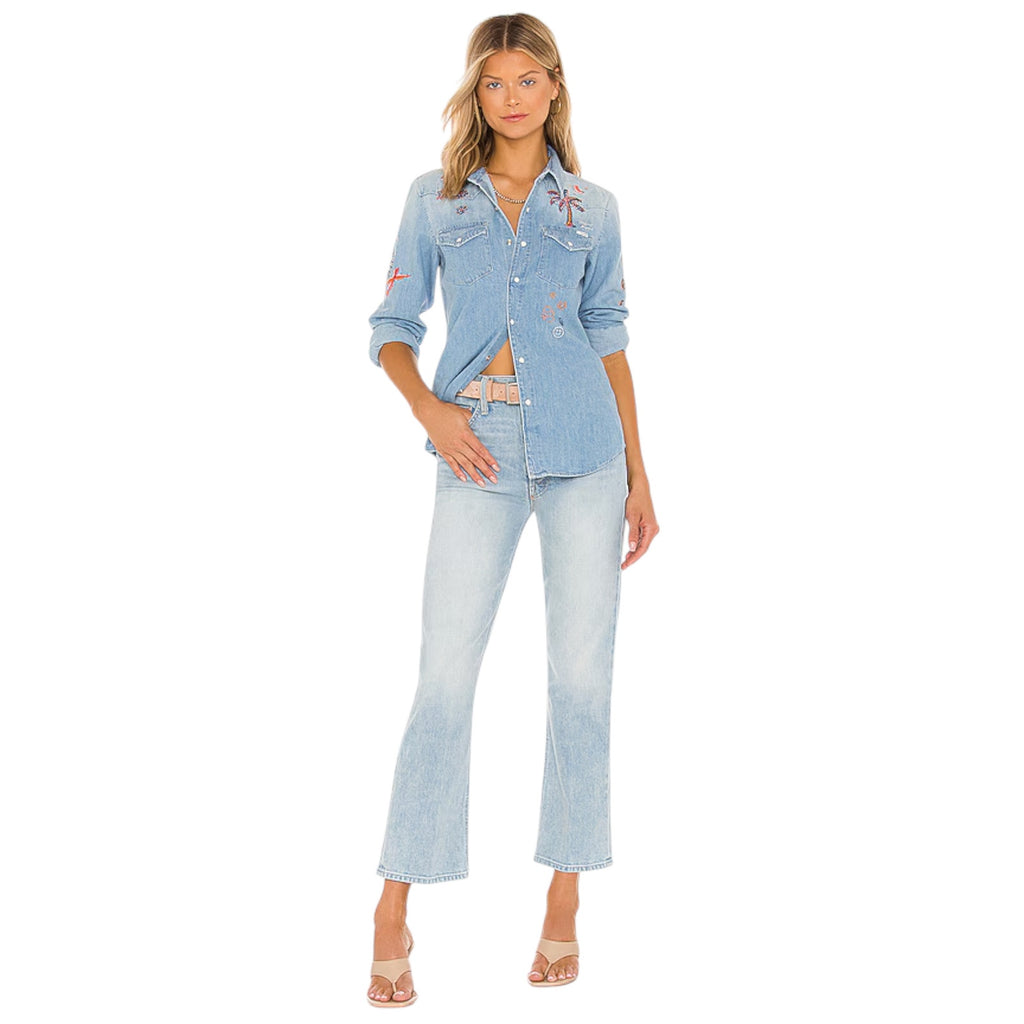 MOTHER All My Exes Denim Shirt in Let's Be Pacific XS Mother