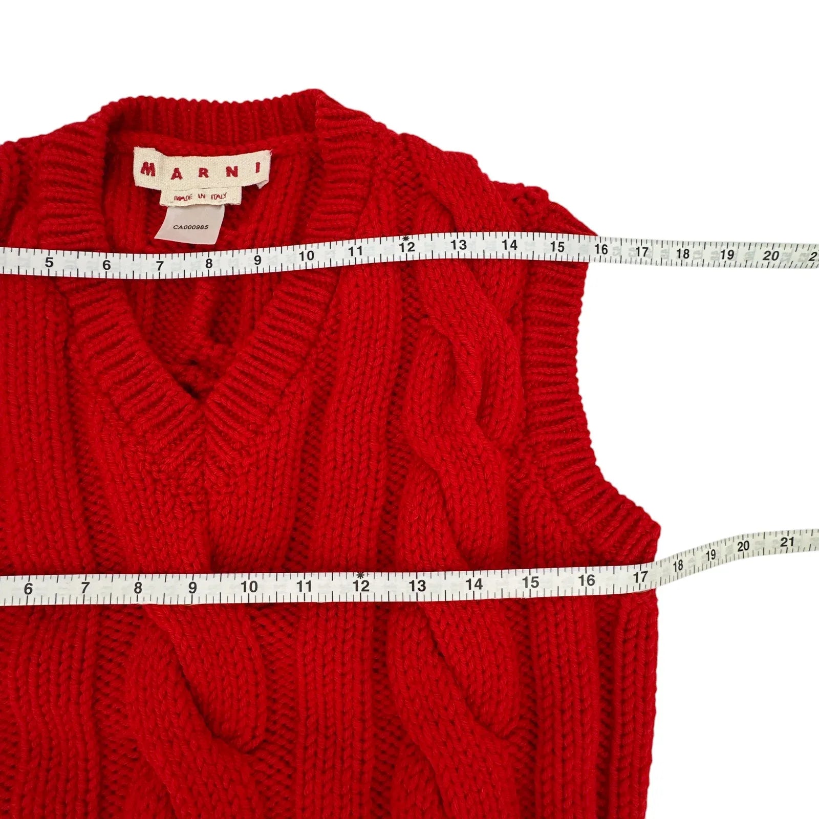 MARNI Cable Knit Wool Vest IT36 - flyKAMP
