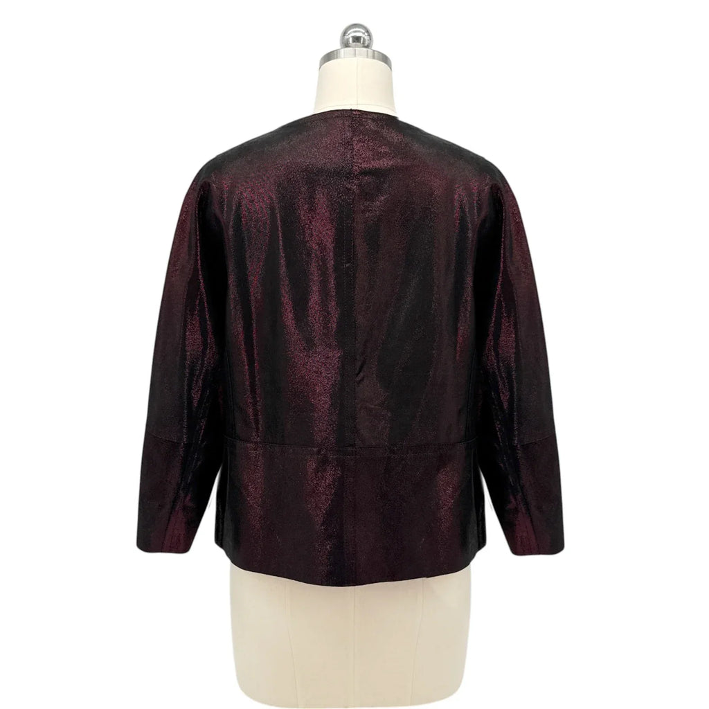 LAFAYETTE 148 New York 3/4 Sleeve Ritchie Leather Jacket in Beet 8|M - flyKAMP