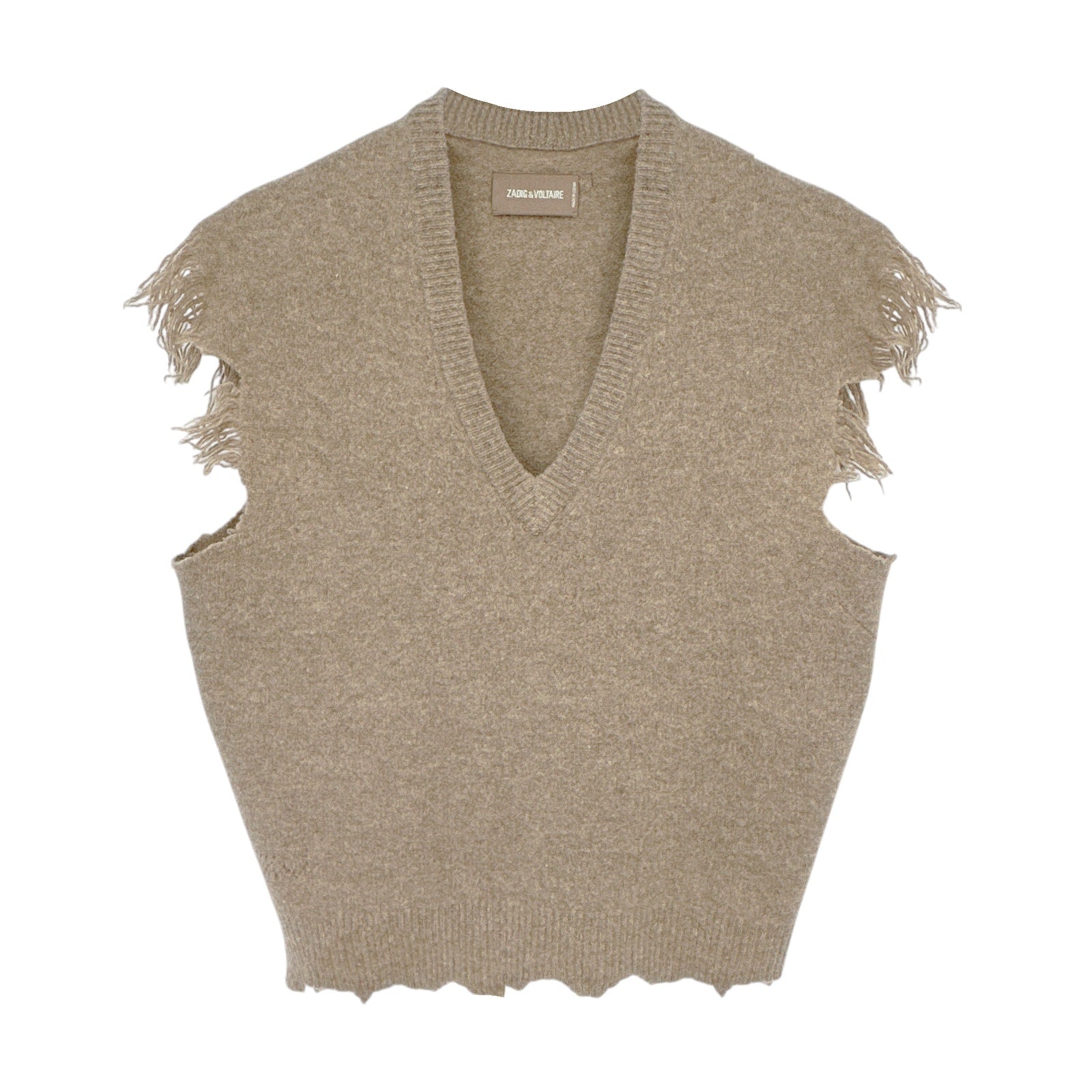 ZADIG and VOLTAIRE Sweater Vest in Tan XS Zadig & Voltaire